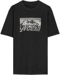 Moncler - Mountain Logo-Printed Cotton T-Shirt - Lyst