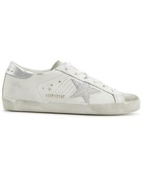 Golden Goose - Super-star Distressed Leather Sneakers - Lyst