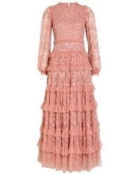 Needle & Thread - Blossom Floral-Embroidered Tulle Gown - Lyst