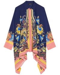 Etro - Printed Asymmetric Silk Shirt - Lyst