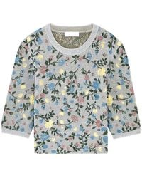 Rabanne - Glittered Floral-jacquard Knitted Top - Lyst