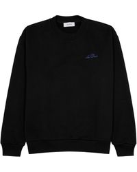 Les Deux - Logo-embroidered Cotton Sweatshirt - Lyst