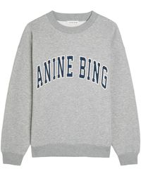 Anine Bing - Spencer Logo Cotton-Blend Sweatshirt - Lyst