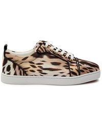 Christian Louboutin - Louise Orlato Cheetah-Print Satin Sneakers - Lyst