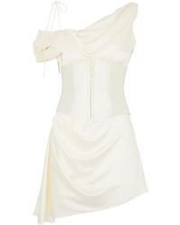 De La Vali - Brulee Silk-Satin Corset Mini Dress - Lyst