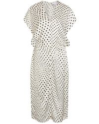 Stella McCartney - Polka-Dot Satin Midi Dress - Lyst