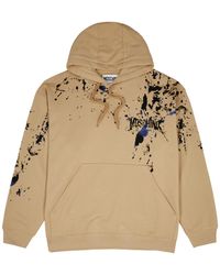 Moschino - Paint-splatter Hooded Cotton Sweatshirt - Lyst