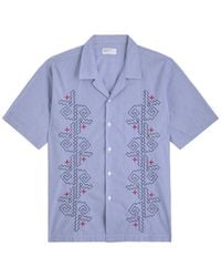 Universal Works - Road Fine-Striped Cotton Shirt - Lyst