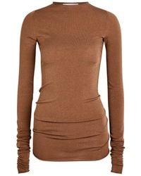 ARMARIUM - Sita Roll-Trimmed Fine-Knit Top - Lyst