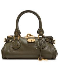 Chloé - Paddington Padlock Grained Leather Shoulder Bag - Lyst