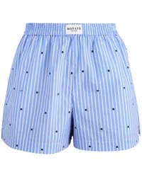 ROTATE SUNDAY - Striped Logo Cotton Shorts - Lyst