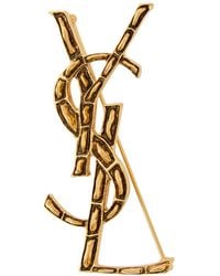 Saint Laurent - Opyum Sculpted Metal Brooch - Lyst