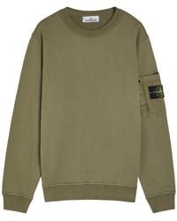 Stone Island - Logo Cotton Sweatshirt - Lyst