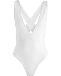 Max Mara - Cristel Plunge Halterneck Swimsuit - Lyst