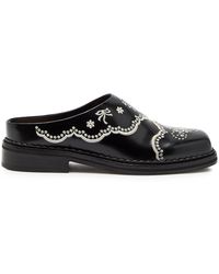 Simone Rocha - Embroidered Leather Mules - Lyst