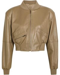 Chloé - Sculpted Leather Cropped Bomber Jacket - Lyst