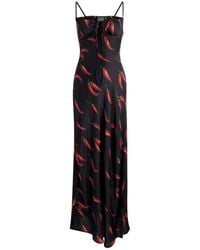 Leslie Amon - Printed Satin Maxi Slip Dress - Lyst