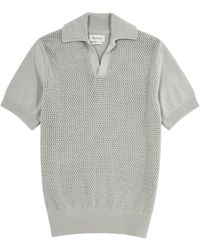 Oliver Spencer - Penhale Pointelle-knit Cotton Polo Shirt - Lyst