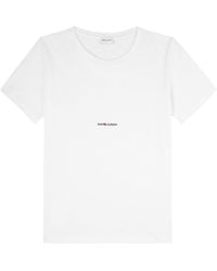 Saint Laurent - Logo Cotton T-Shirt - Lyst