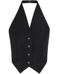 A.W.A.K.E. MODE - Halterneck Tie-Back Woven Vest - Lyst