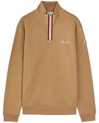 Moncler - Moncler Embroidered Logo Polo Neck Sweatshirt - Lyst