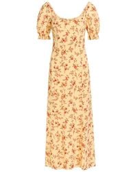 Reformation - Gloria Floral-Print Chiffon Midi Dress - Lyst