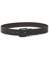 BOSS - Reversible Pebbled Leather Belt - Lyst