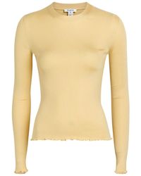 Alaïa - Ribbed-Knit Silk-Blend Top - Lyst