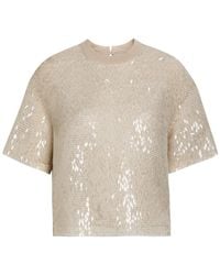 Brunello Cucinelli - Embellished Silk Blouse - Lyst