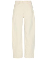 Another Tomorrow - Curved Barrel-Leg Jeans - Lyst