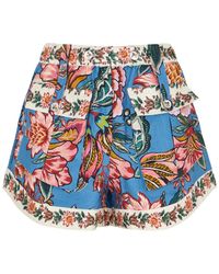 FARM Rio - Wonderful Bouquet Printed Linen Shorts - Lyst