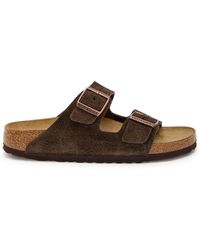 Birkenstock - Arizona Brushed Suede Sliders - Lyst