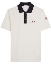 Moncler - Logo-Embroidered Piqué Cotton Polo Shirt - Lyst