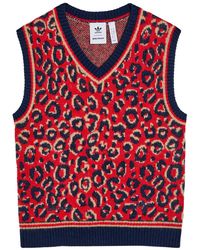 Wales Bonner - Adidas X Leopard-Intarsia Knit Vest - Lyst