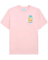 Casablancabrand - L'Arc Colore Printed Cotton T-Shirt - Lyst