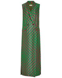 Dries Van Noten - Covy Printed Satin And Silk-Blend Coat - Lyst
