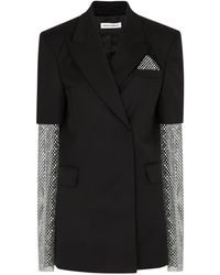 Mach & Mach - Crystal-embellished Wool Mini Blazer Dress - Lyst