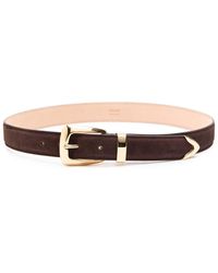 KHAITE - Benny Suede Belt - Lyst