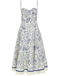 Jonathan Simkhai - Analise Printed Linen-Blend Midi Dress - Lyst