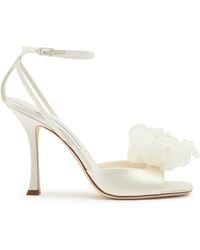 Jimmy Choo - Mimmi 100 Floral-Appliquéd Satin Sandals - Lyst
