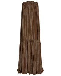 Petar Petrov - Draped Striped Silk-Blend Chiffon Gown - Lyst