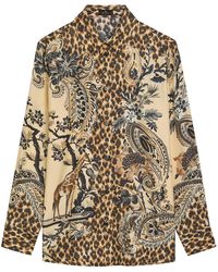 Etro - Leopard-Print Silk Shirt - Lyst
