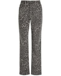 GOOD AMERICAN - Good Icon Leopard Straight-Leg Jeans - Lyst