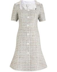 Huishan Zhang - Kathleen Metallic Tweed Midi Dress - Lyst