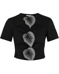 GIUSEPPE DI MORABITO - Cut-Out Embellished Cotton T-Shirt - Lyst