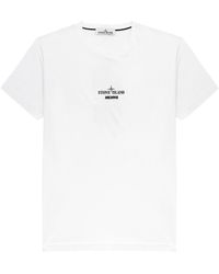 Stone Island - Archivo Logo-Print Cotton T-Shirt - Lyst