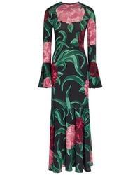 La DoubleJ - Alba Floral-Print Stretch-Jersey Maxi Dress - Lyst