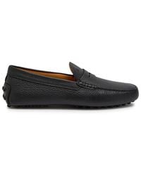 Tod's - Mocassino Grained Leather Loafers - Lyst