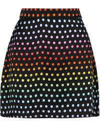 Olivia Rubin Libby Rainbow Polka Dot Mini Skirt - Black