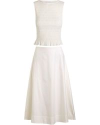 Reformation - Laguna Stretch-Cotton Top And Midi Skirt Set - Lyst